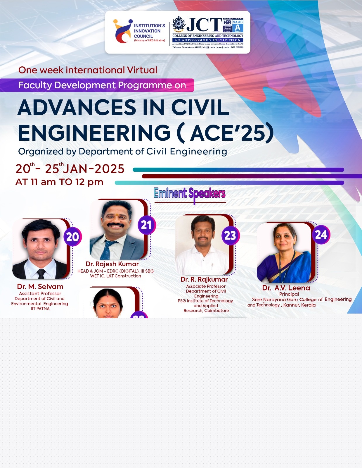 Faculty Development Programme on advances in Civil Engineering 2025